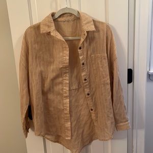 Cream/tan button down